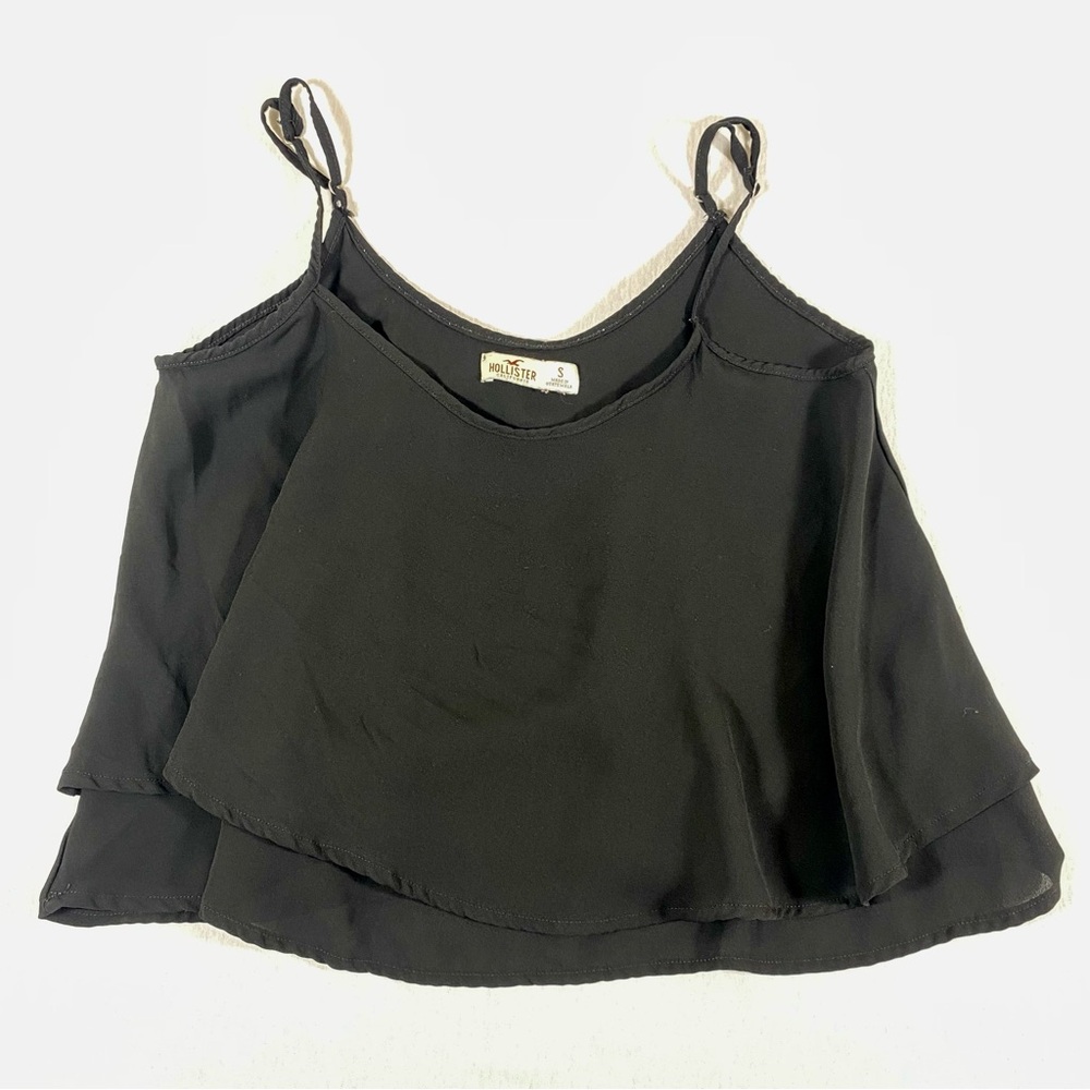 Hollister Black Layered Cami Tank Top Size S Adjustable Straps